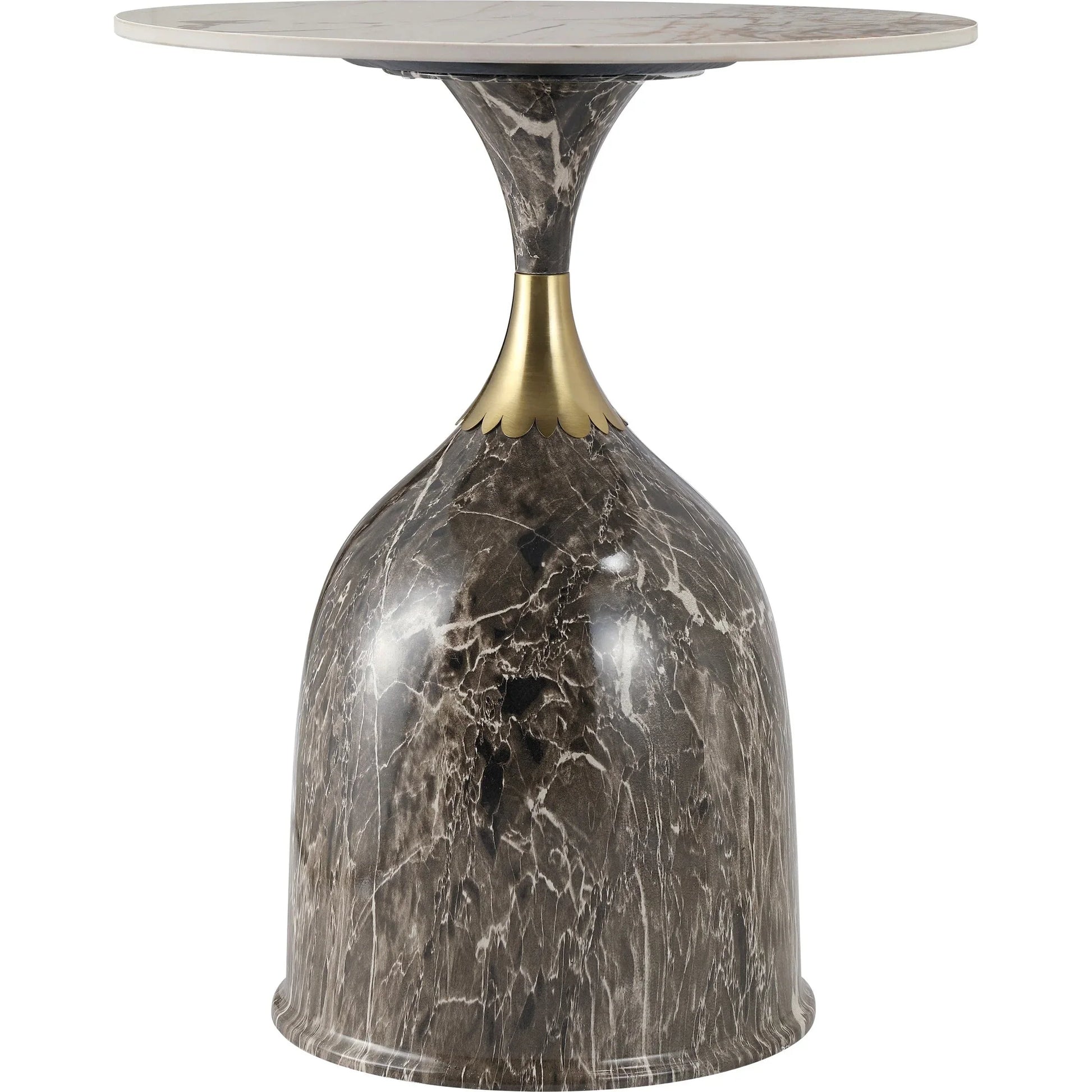 Oslo Side Table Round Sintered Stone with Stainless Steel Base - Elax Furniture