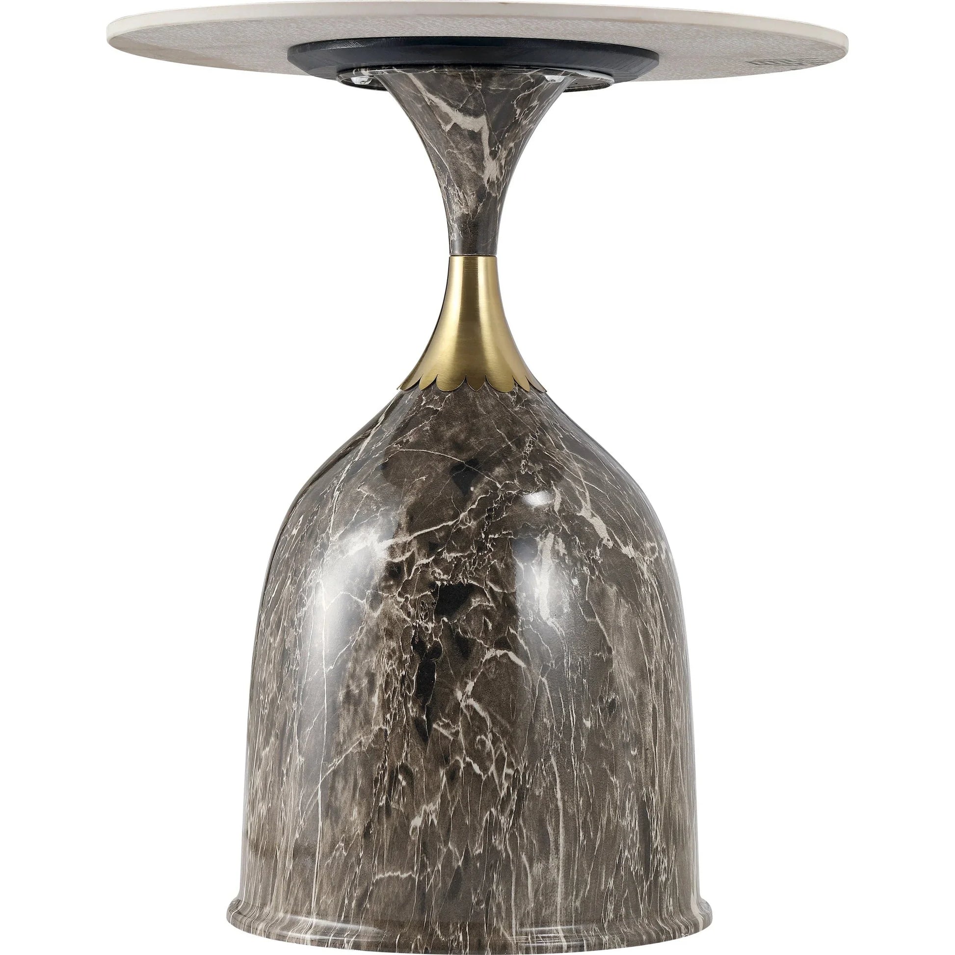 Oslo Side Table Round Sintered Stone with Stainless Steel Base - Elax Furniture