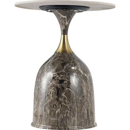 Oslo Side Table Round Sintered Stone with Stainless Steel Base - Elax Furniture