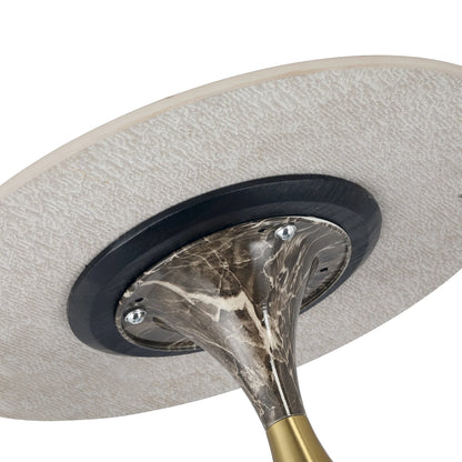 Oslo Side Table Round Sintered Stone with Stainless Steel Base - Elax Furniture