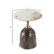 Oslo Side Table Round Sintered Stone with Stainless Steel Base - Elax Furniture