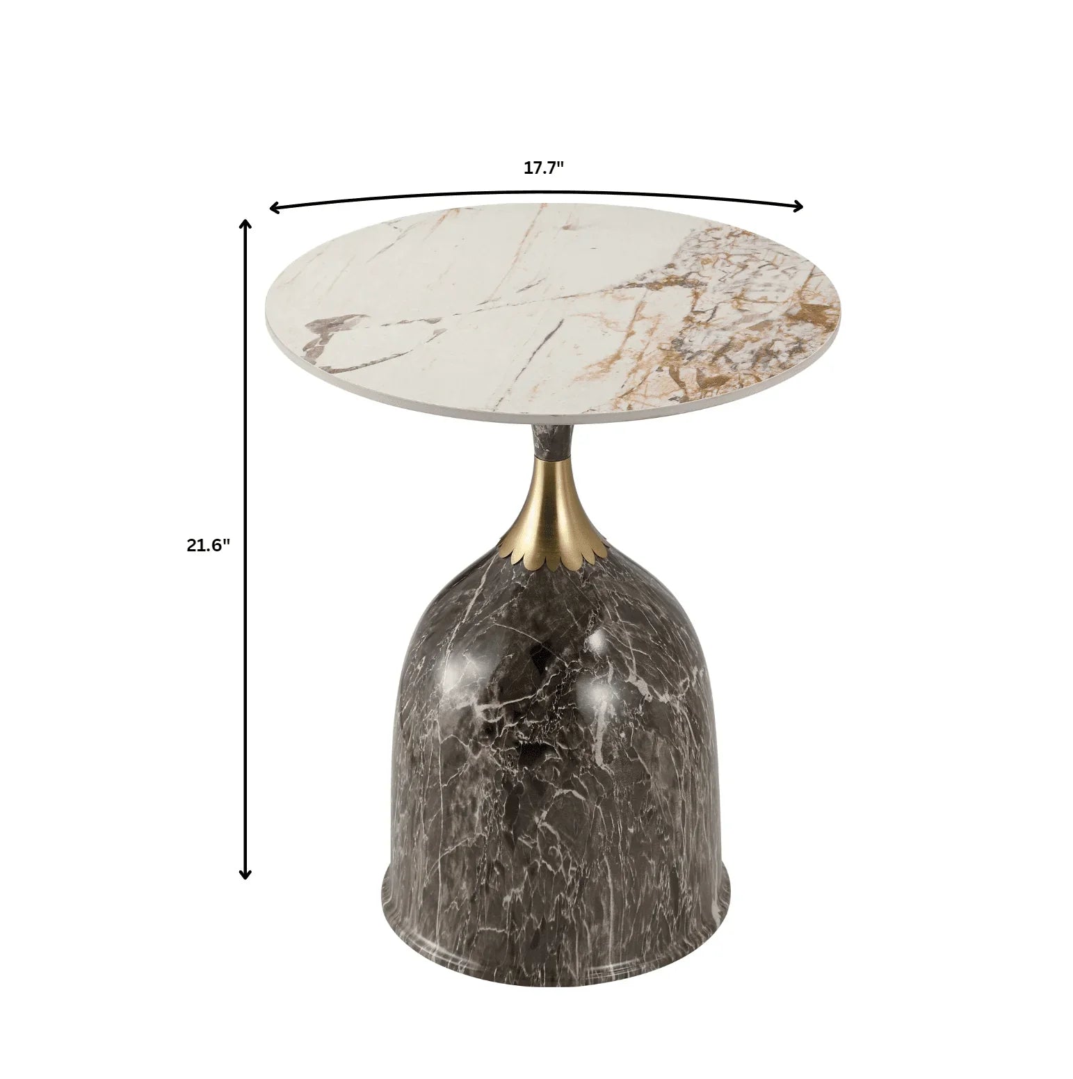Oslo Side Table Round Sintered Stone with Stainless Steel Base - Elax Furniture