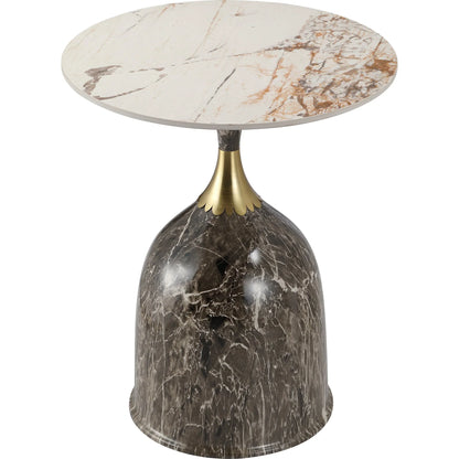 Oslo Side Table Round Sintered Stone with Stainless Steel Base - Elax Furniture