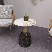 Oslo Side Table Round Sintered Stone with Stainless Steel Base - Elax Furniture