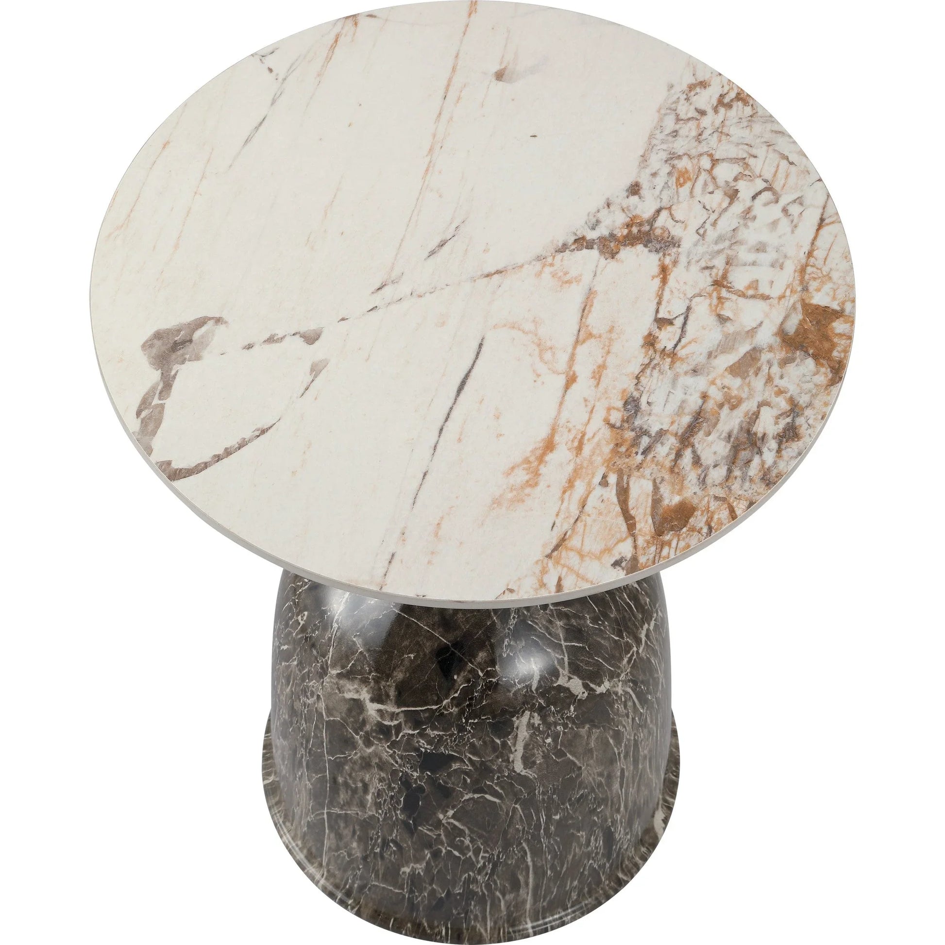 Oslo Side Table Round Sintered Stone with Stainless Steel Base - Elax Furniture