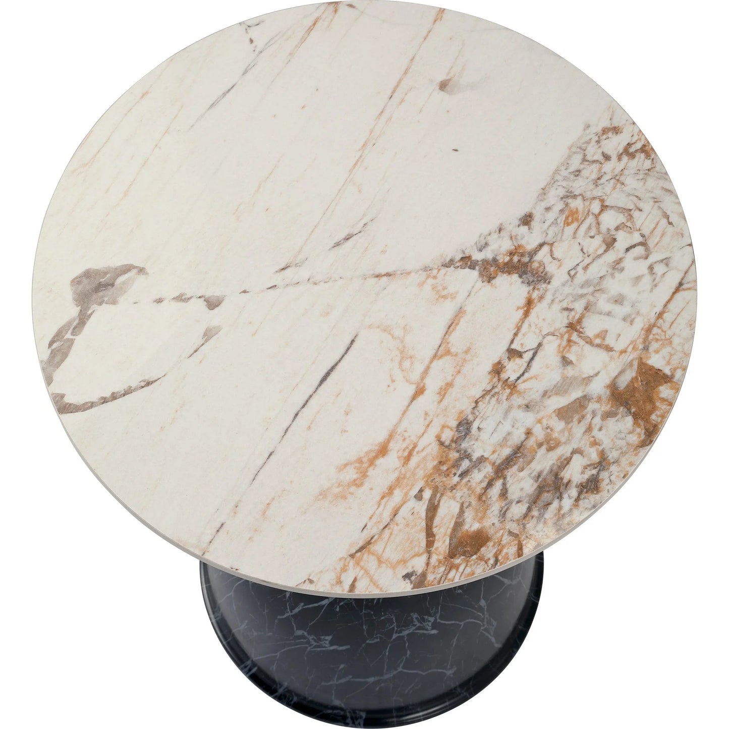 Oslo Side Table Round Sintered Stone with Stainless Steel Base - Elax Furniture