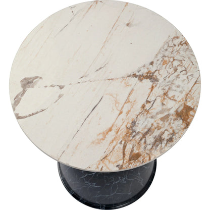 Oslo Side Table Round Sintered Stone with Stainless Steel Base - Elax Furniture