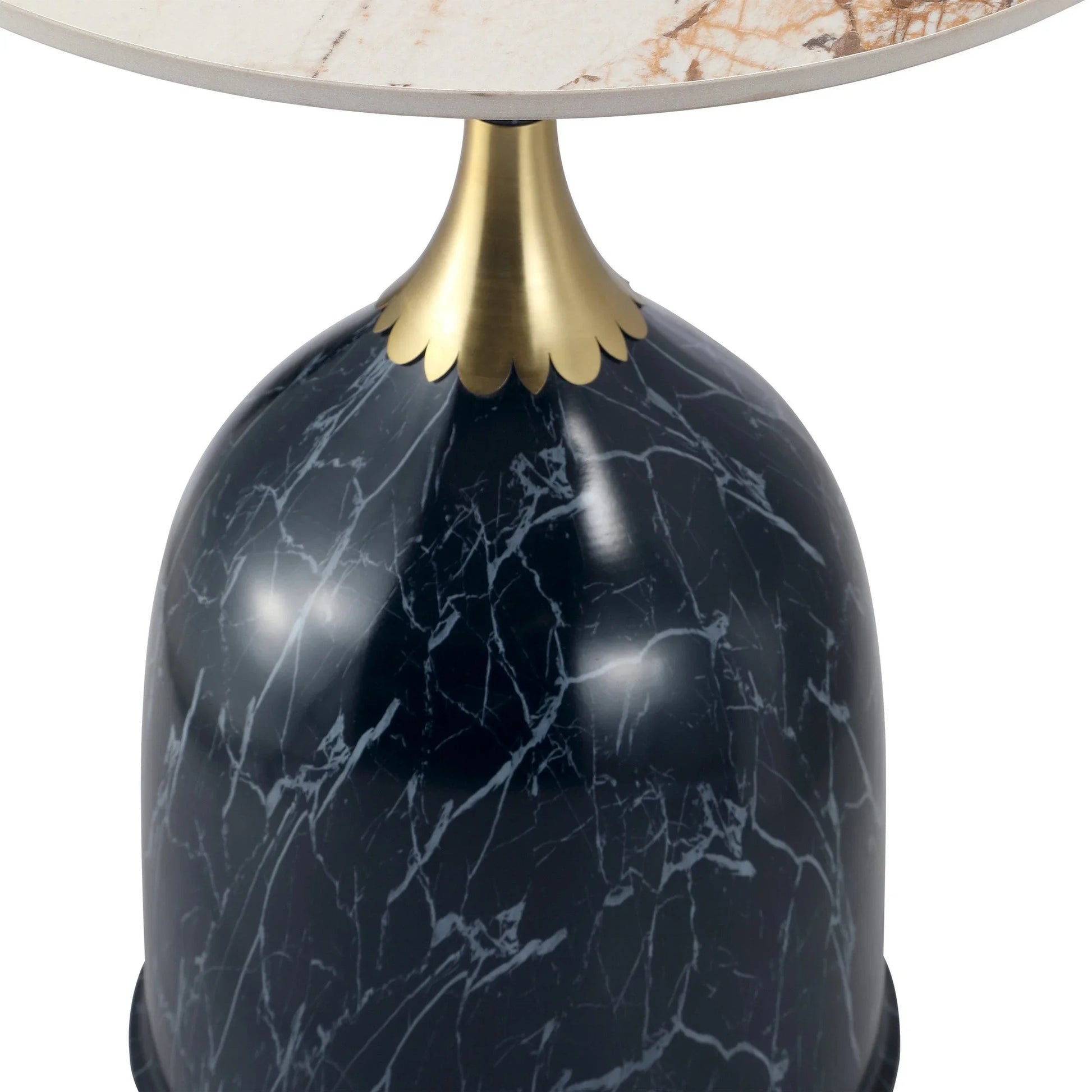 Oslo Side Table Round Sintered Stone with Stainless Steel Base - Elax Furniture