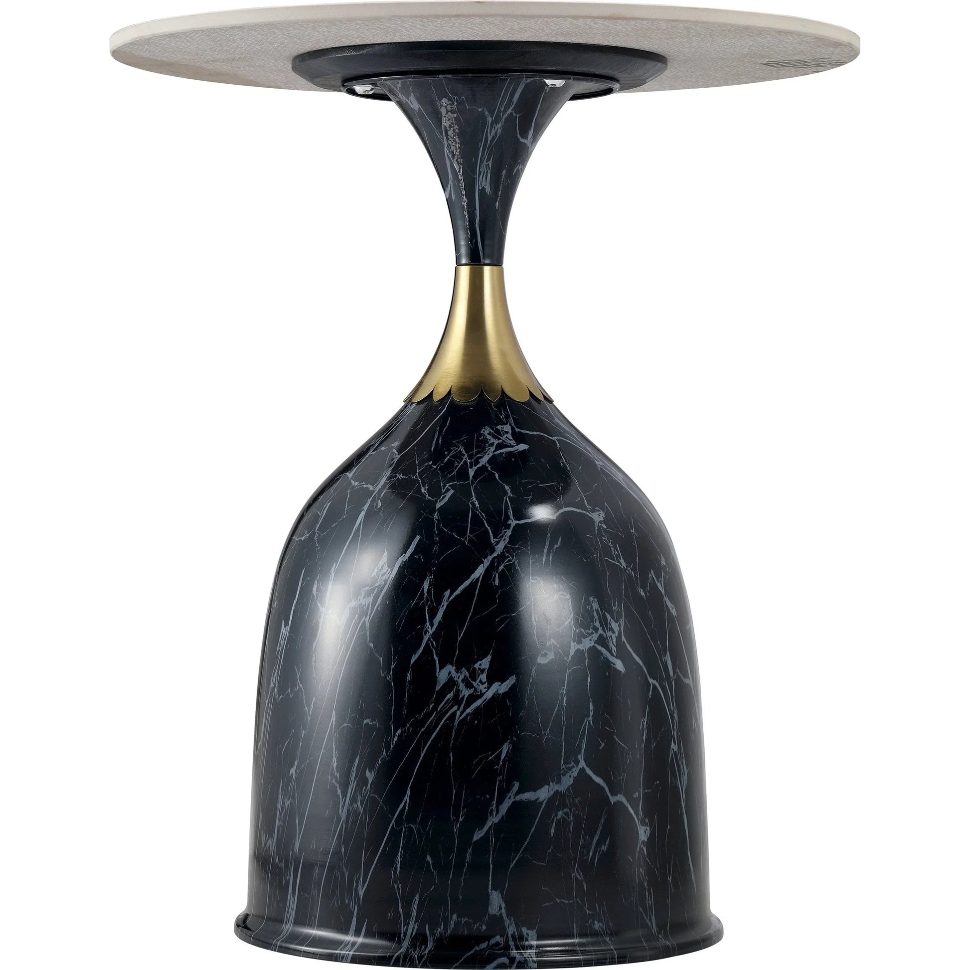 Oslo Side Table Round Sintered Stone with Stainless Steel Base - Elax Furniture