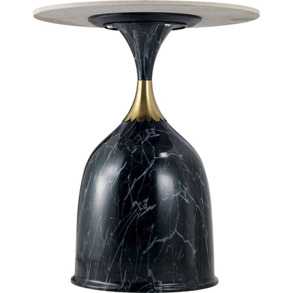 Oslo Side Table Round Sintered Stone with Stainless Steel Base - Elax Furniture