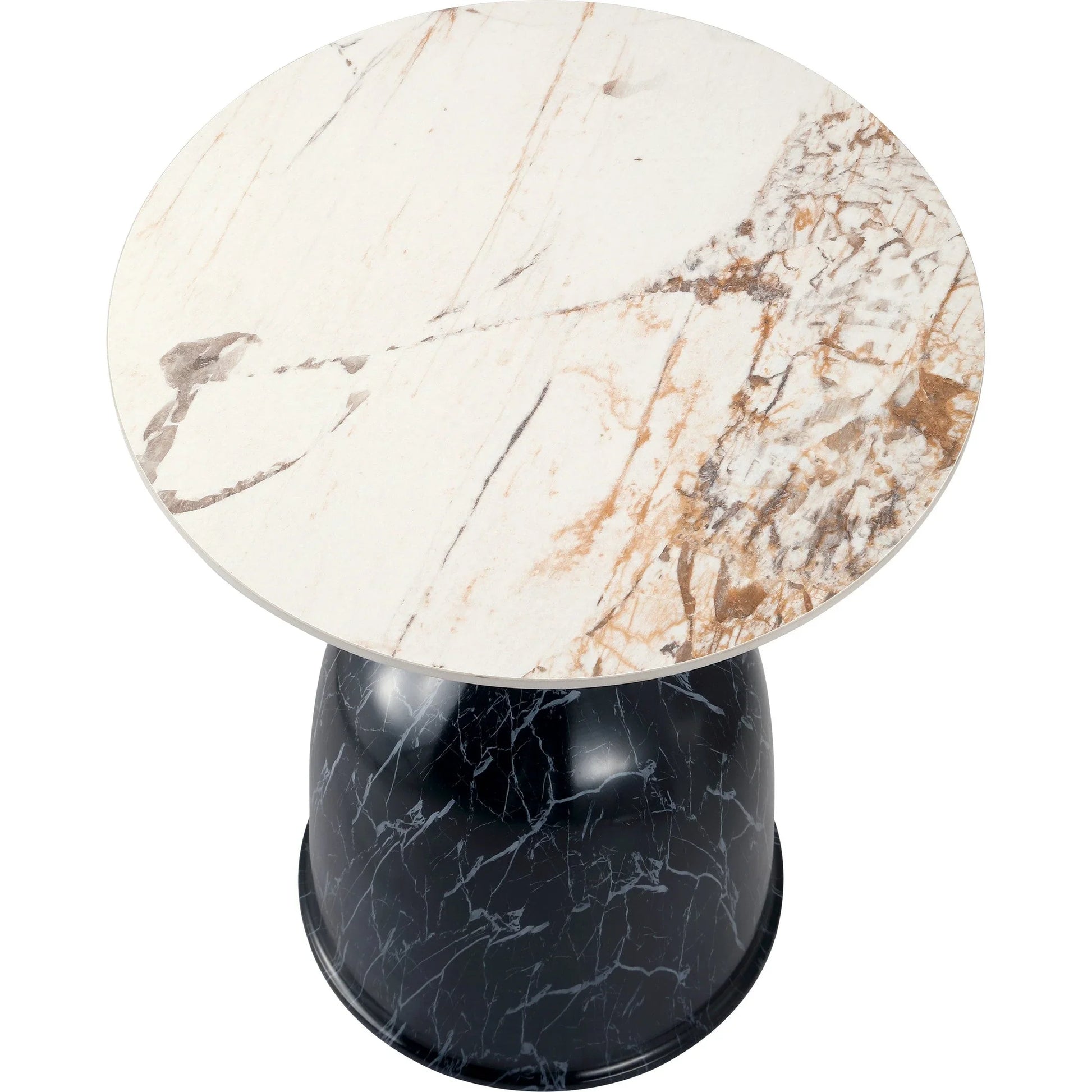 Oslo Side Table Round Sintered Stone with Stainless Steel Base - Elax Furniture
