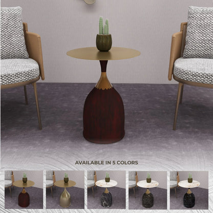 Oslo Side Table Round Stainless Steel Top and Pedestal Base - Elax Furniture