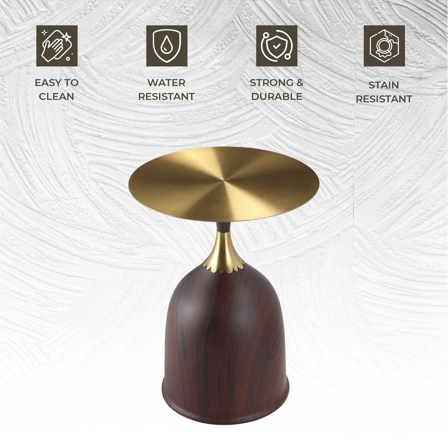 Oslo Side Table Round Stainless Steel Top and Pedestal Base - Elax Furniture