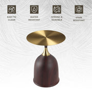 Oslo Side Table Round Stainless Steel Top and Pedestal Base - Elax Furniture