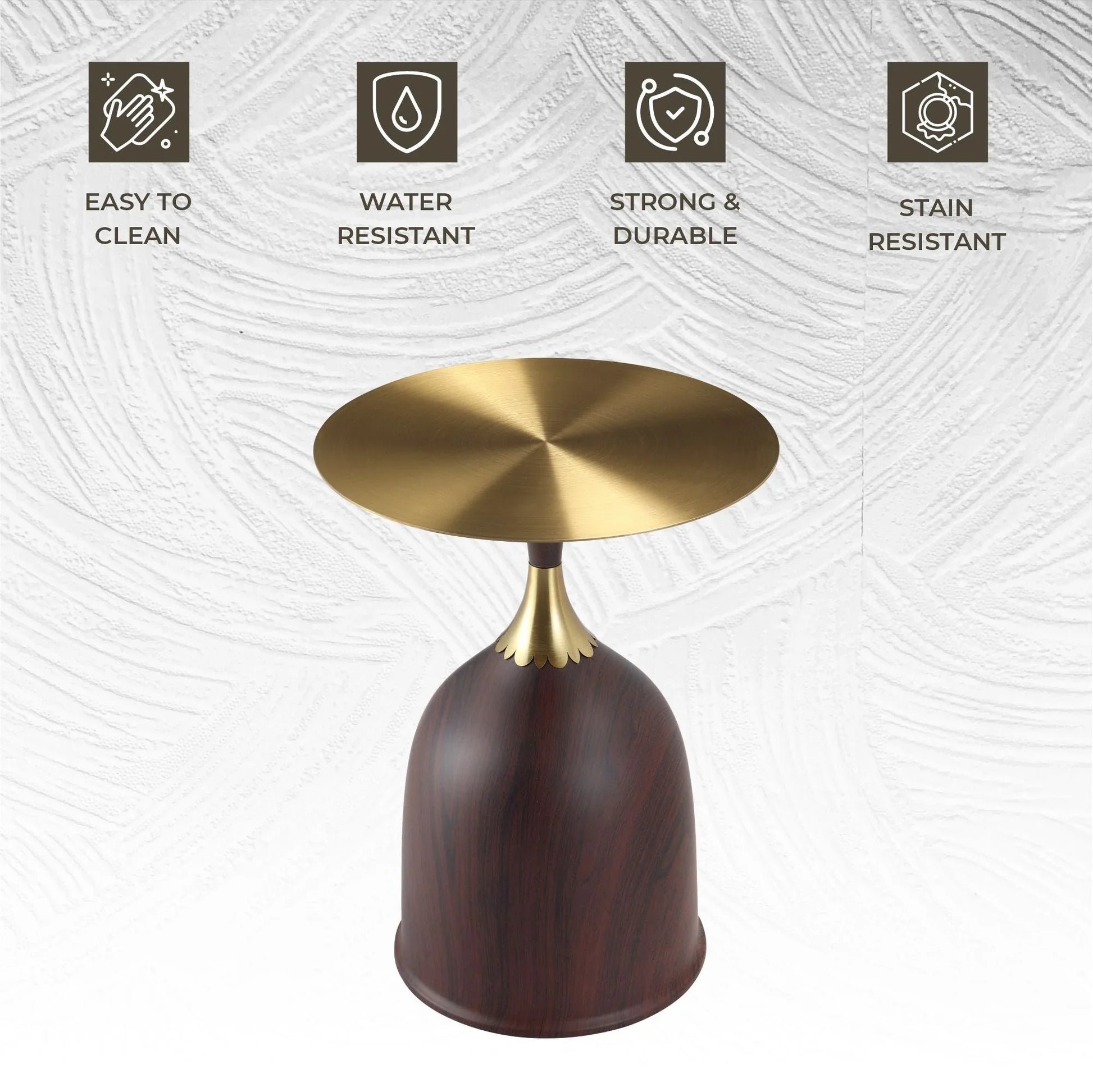 Oslo Side Table Round Stainless Steel Top and Pedestal Base - Elax Furniture