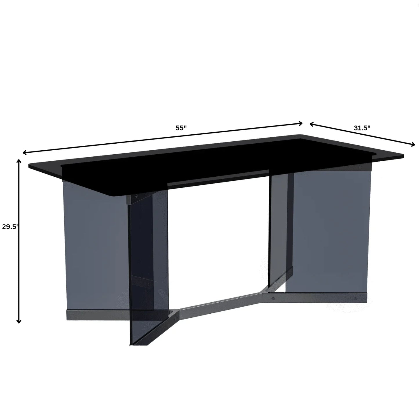 Oryn Modern Rectangular Dining Table with Glass/Sintered Stone Tabletop - Elax Furniture