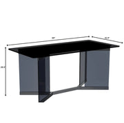 Oryn Modern Rectangular Dining Table with Glass/Sintered Stone Tabletop - Elax Furniture