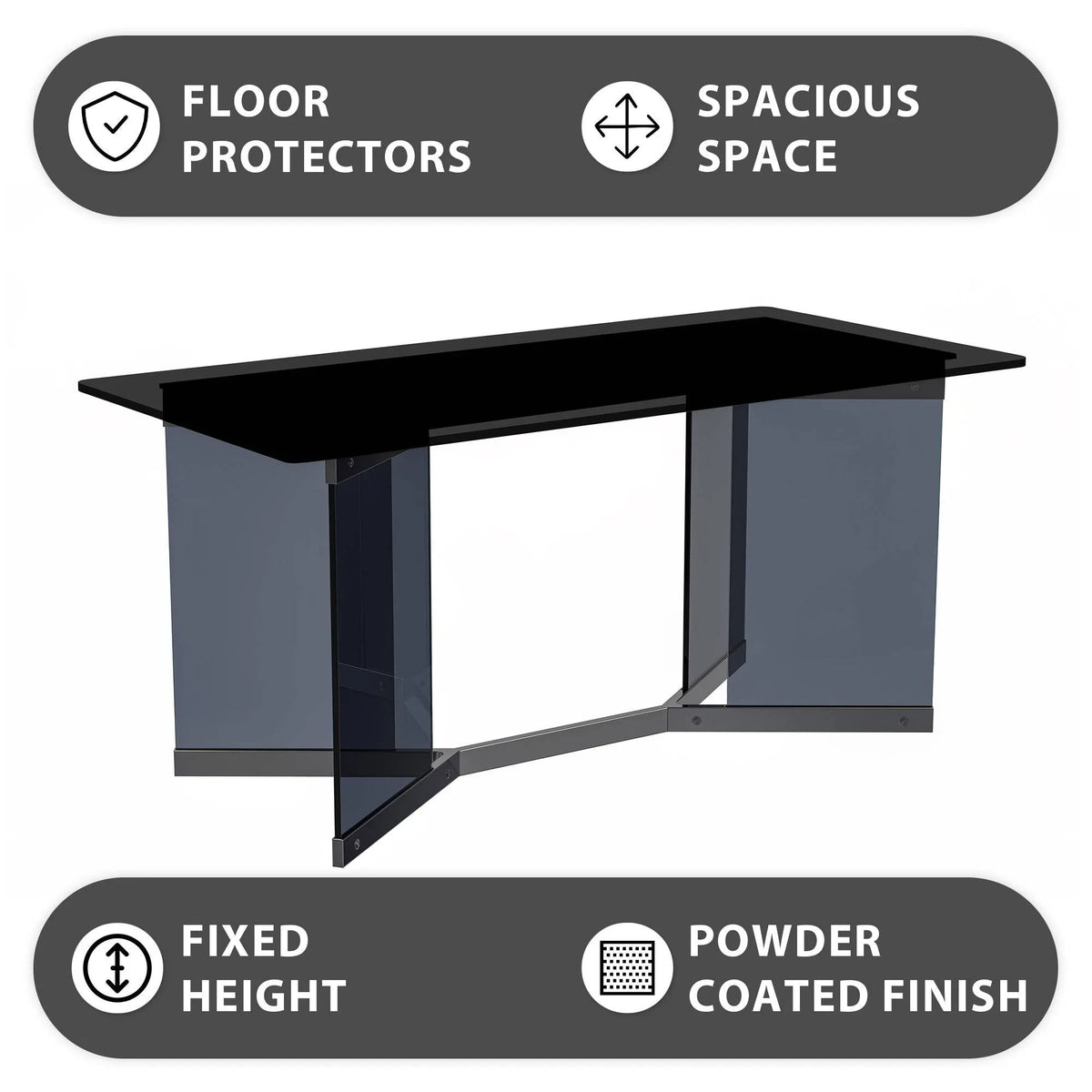 Oryn Modern Rectangular Dining Table with Glass/Sintered Stone Tabletop - Elax Furniture