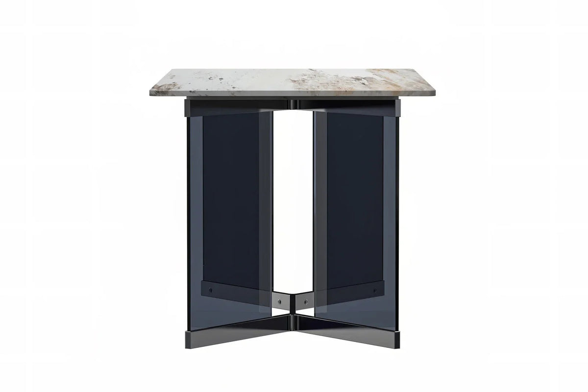 Oryn Modern Rectangular Dining Table with Glass/Sintered Stone Tabletop - Elax Furniture