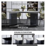 Oryn Modern Rectangular Dining Table with Glass/Sintered Stone Tabletop - Elax Furniture
