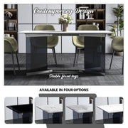 Oryn Modern Rectangular Dining Table with Glass/Sintered Stone Tabletop - Elax Furniture