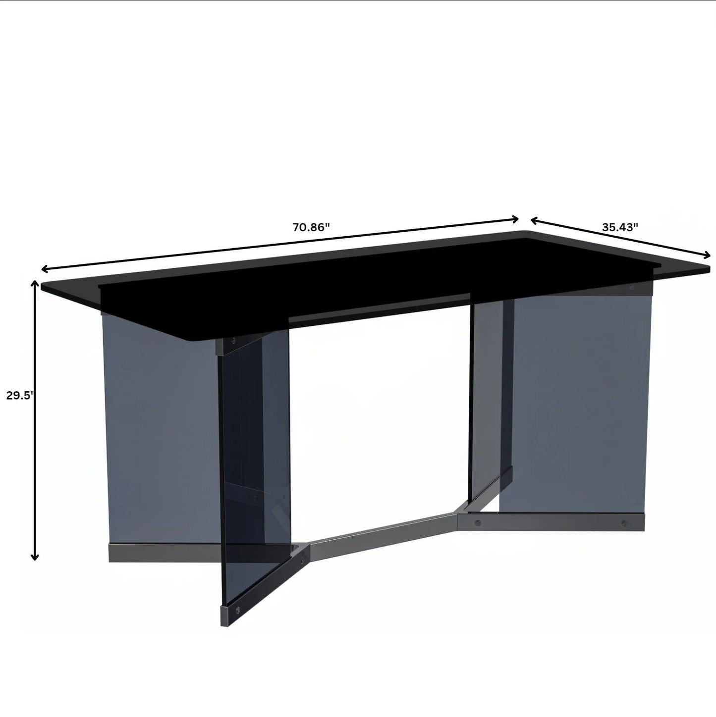 Oryn Modern Rectangular Dining Table with Glass/Sintered Stone Tabletop - Elax Furniture