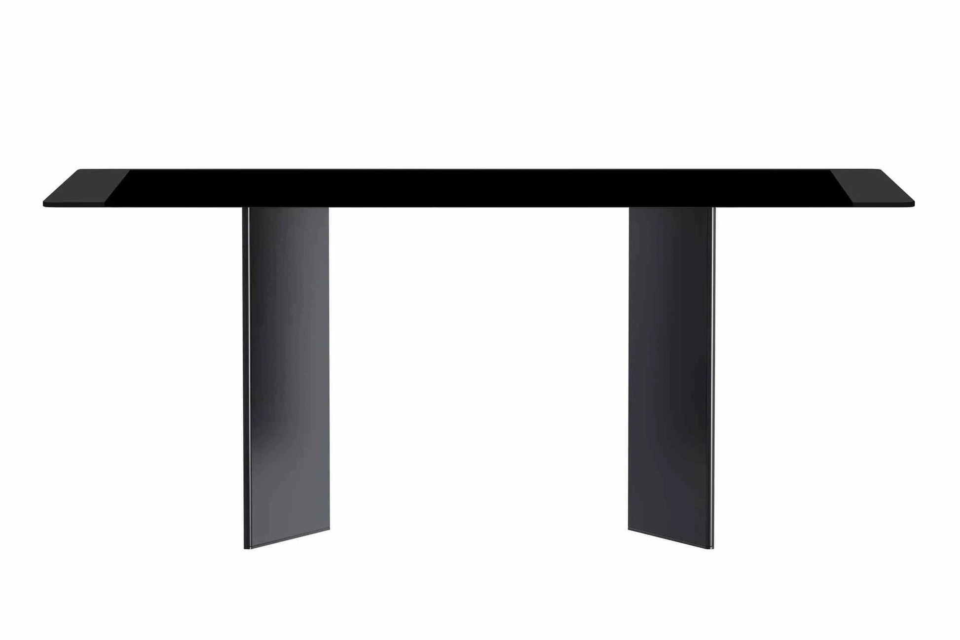 Olyra Dining Table with a Rectangular Glass/Sintered Stone Tabletop and Stainless Steel Base - Elax Furniture