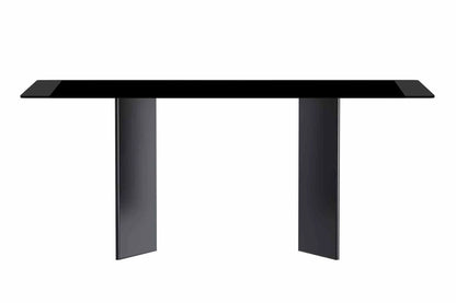 Olyra Dining Table with a Rectangular Glass/Sintered Stone Tabletop and Stainless Steel Base - Elax Furniture