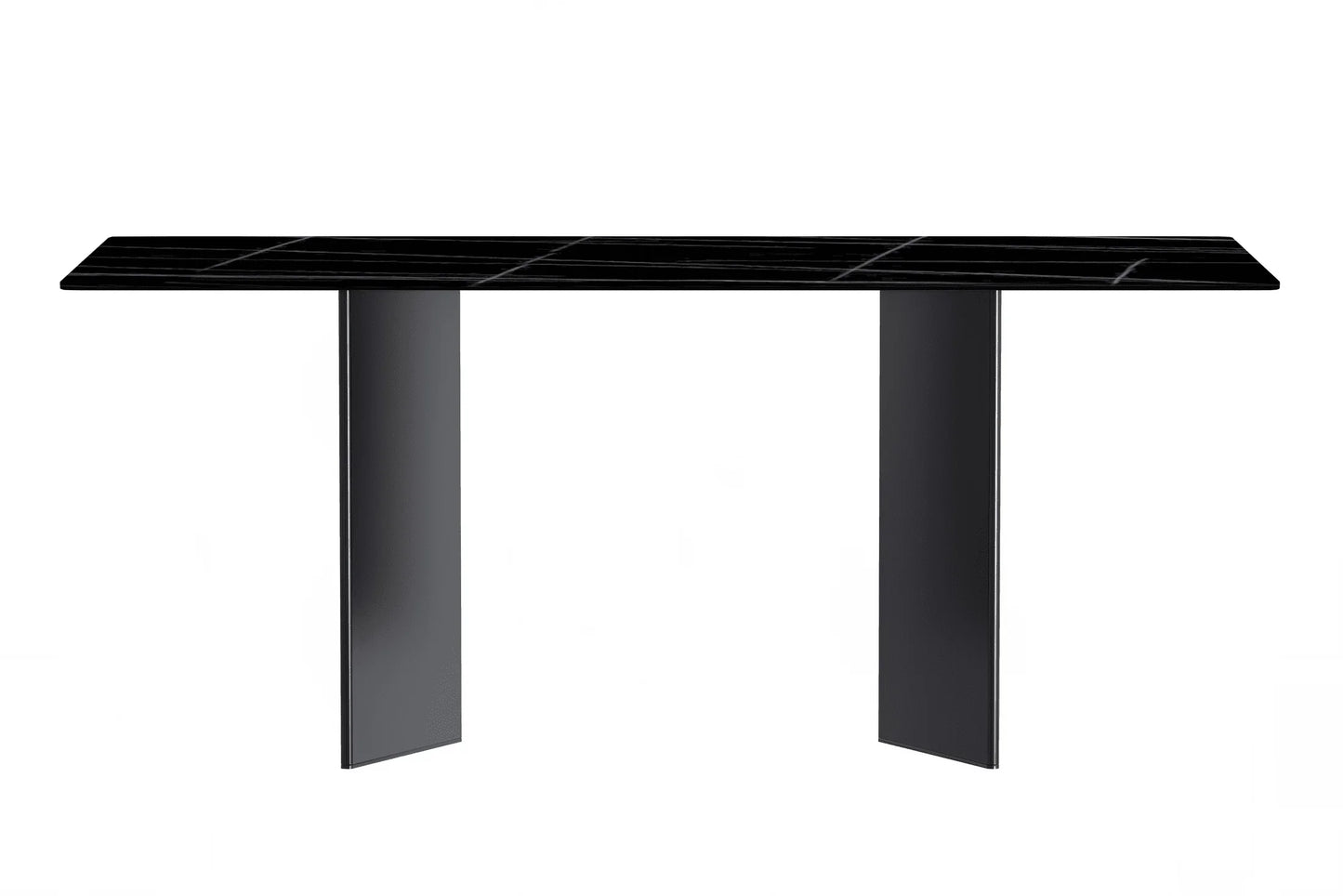 Olyra Dining Table with a Rectangular Glass/Sintered Stone Tabletop and Stainless Steel Base - Elax Furniture