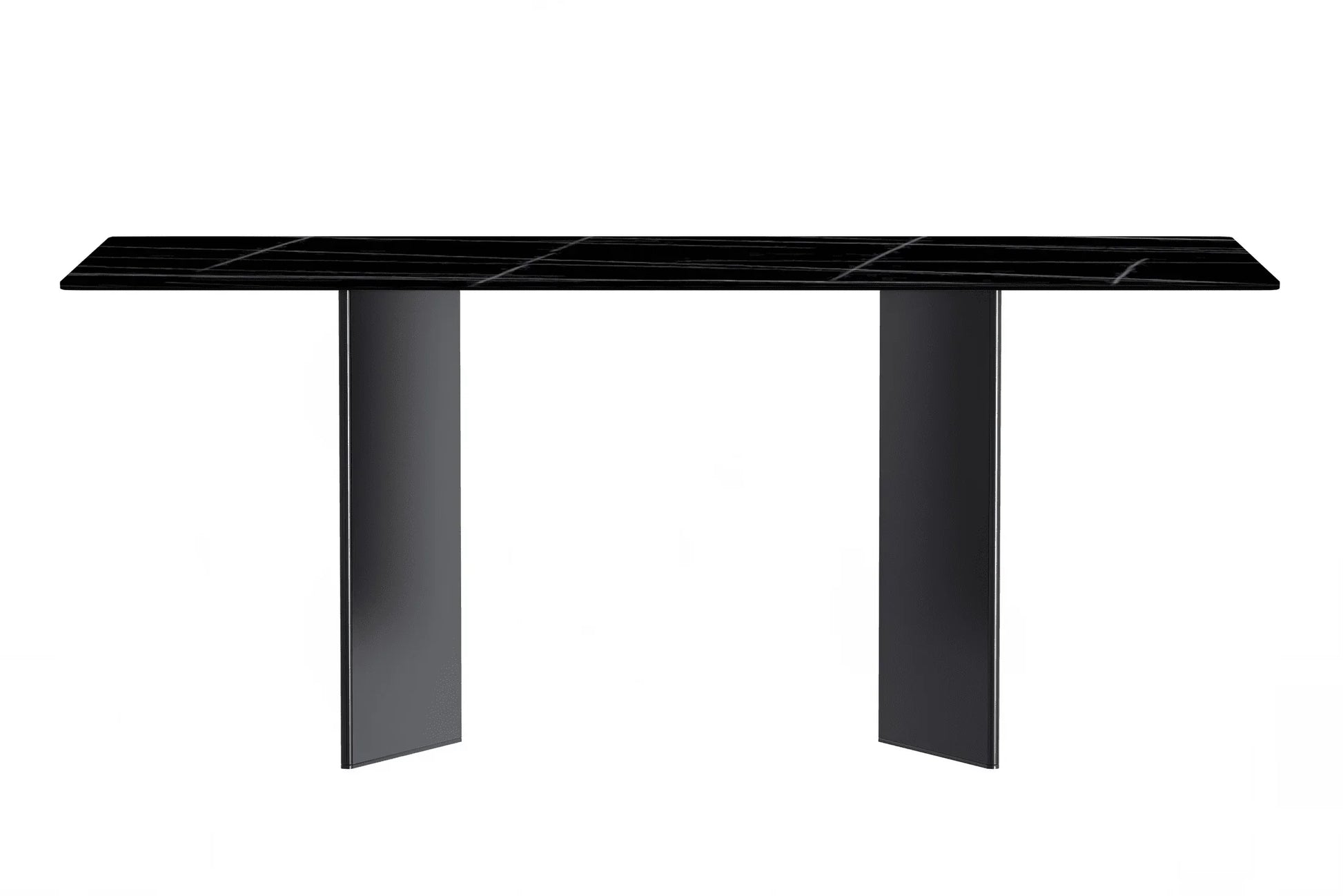 Olyra Dining Table with a Rectangular Glass/Sintered Stone Tabletop and Stainless Steel Base - Elax Furniture