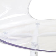 Oyster Modern Stackable Dining Side Chair with Chrome/White/Black Stainless Steel Legs White Clear Dining Chair Leisuremod