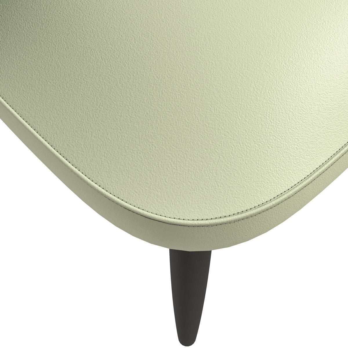 Paradiso Dining Chairs Leather Seat and Curved Back with Oak Wood Legs Green Light Grey Dining Chair Leisuremod