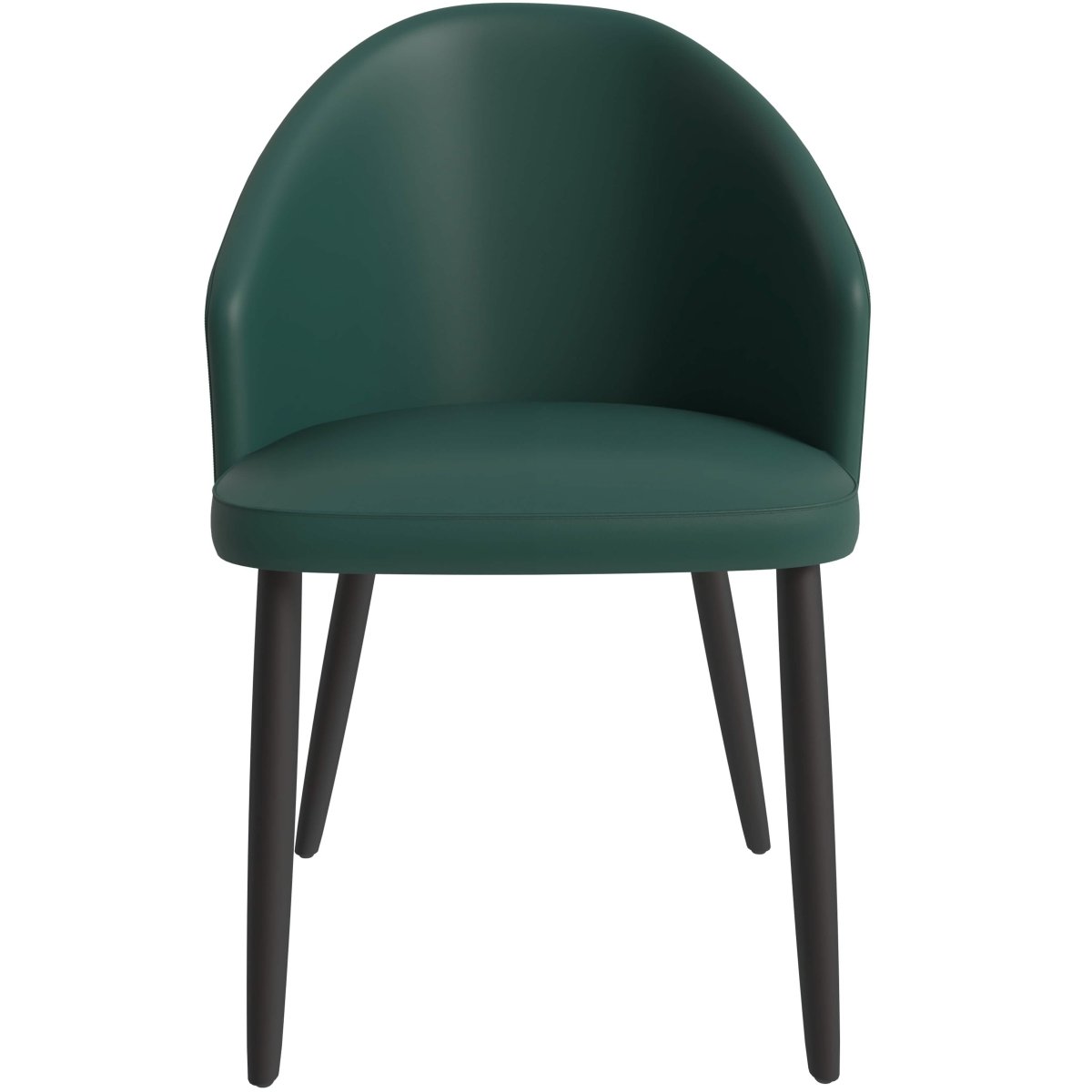 Paradiso Dining Chairs Leather Seat and Curved Back with Oak Wood Legs Green Dining Chair Leisuremod