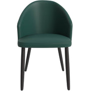 Paradiso Dining Chairs Leather Seat and Curved Back with Oak Wood Legs Green Dining Chair Leisuremod