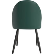 Paradiso Dining Chairs Leather Seat and Curved Back with Oak Wood Legs Green Dining Chair Leisuremod
