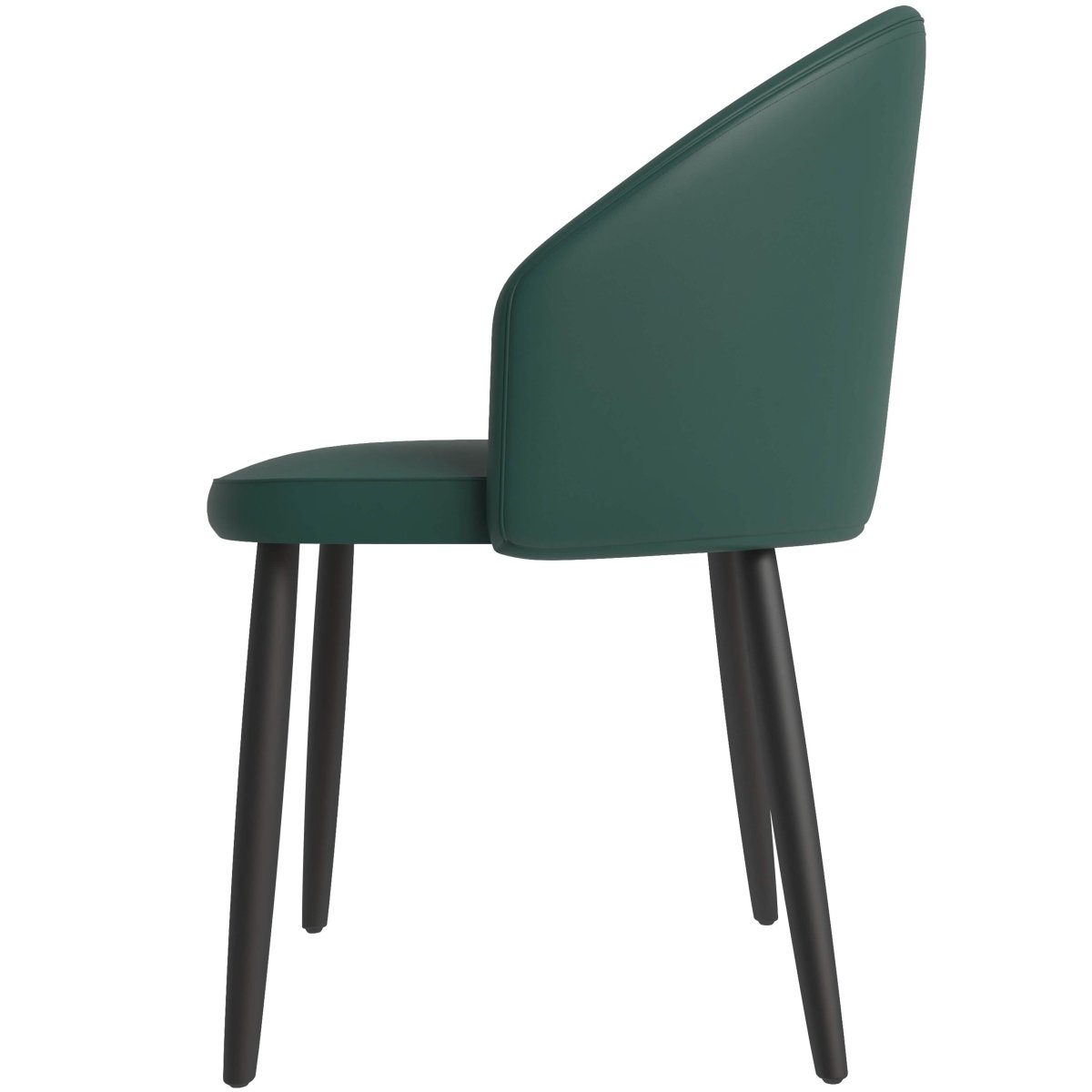 Paradiso Dining Chairs Leather Seat and Curved Back with Oak Wood Legs Green Dining Chair Leisuremod