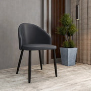 Paradiso Dining Chairs Leather Seat and Curved Back with Oak Wood Legs - Elax Furniture