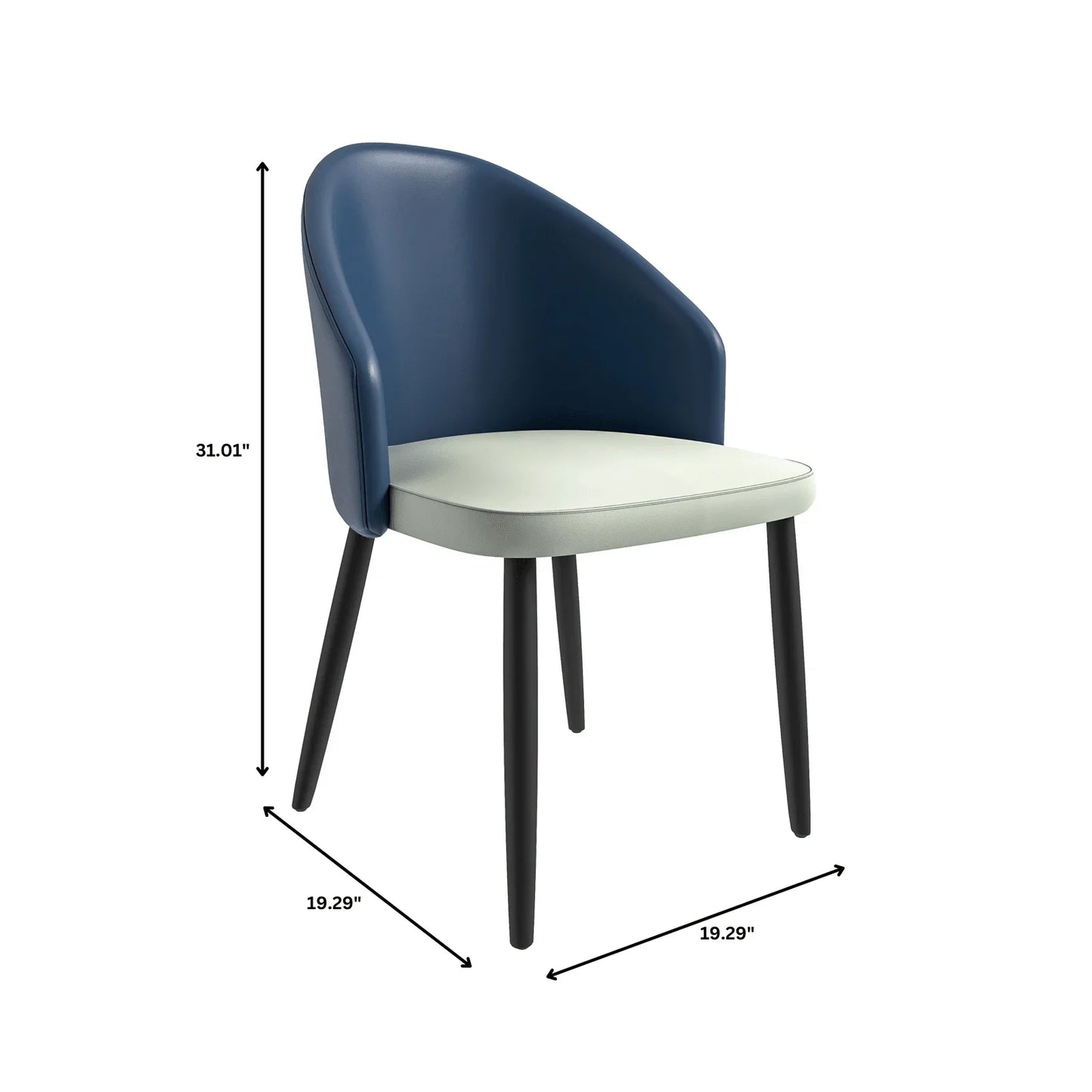 Paradiso Dining Chairs Leather Seat and Curved Back with Oak Wood Legs - Elax Furniture