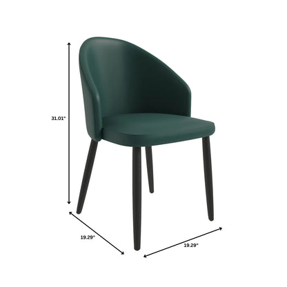 Paradiso Dining Chairs Leather Seat and Curved Back with Oak Wood Legs - Elax Furniture