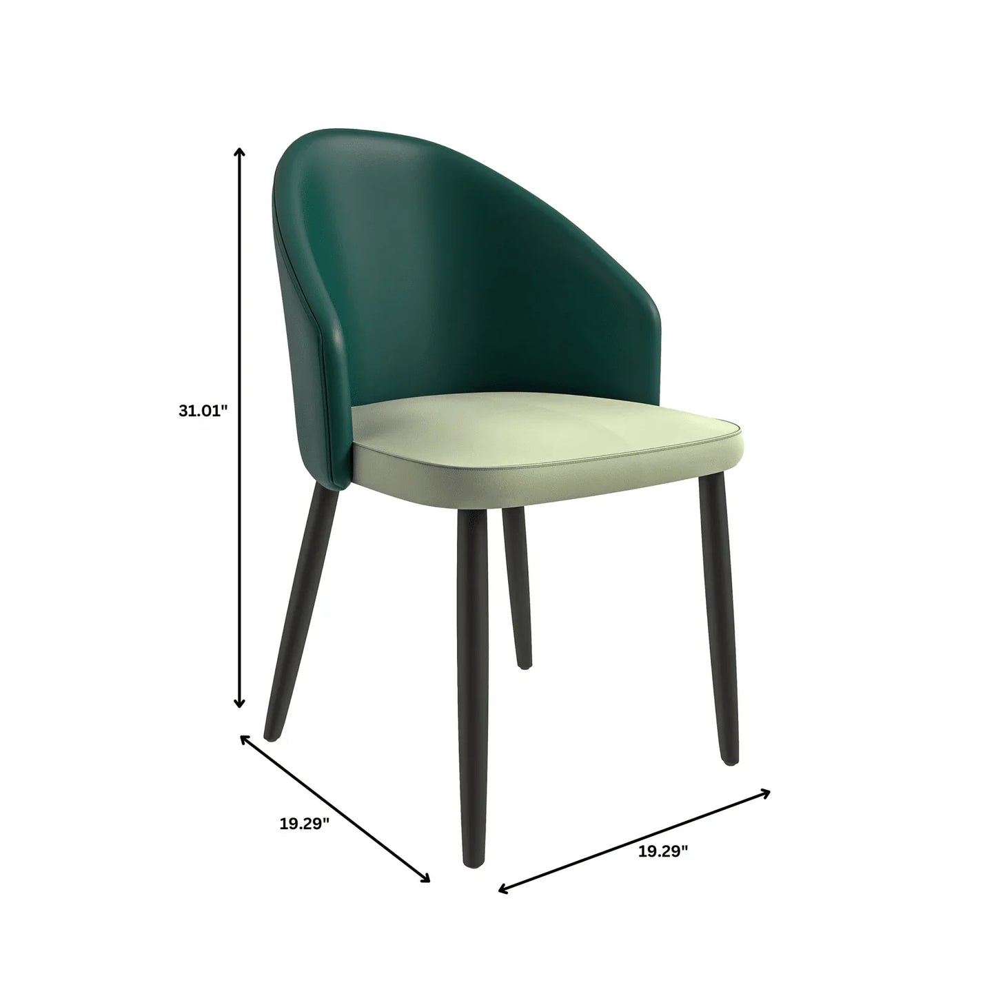 Paradiso Dining Chairs Leather Seat and Curved Back with Oak Wood Legs - Elax Furniture