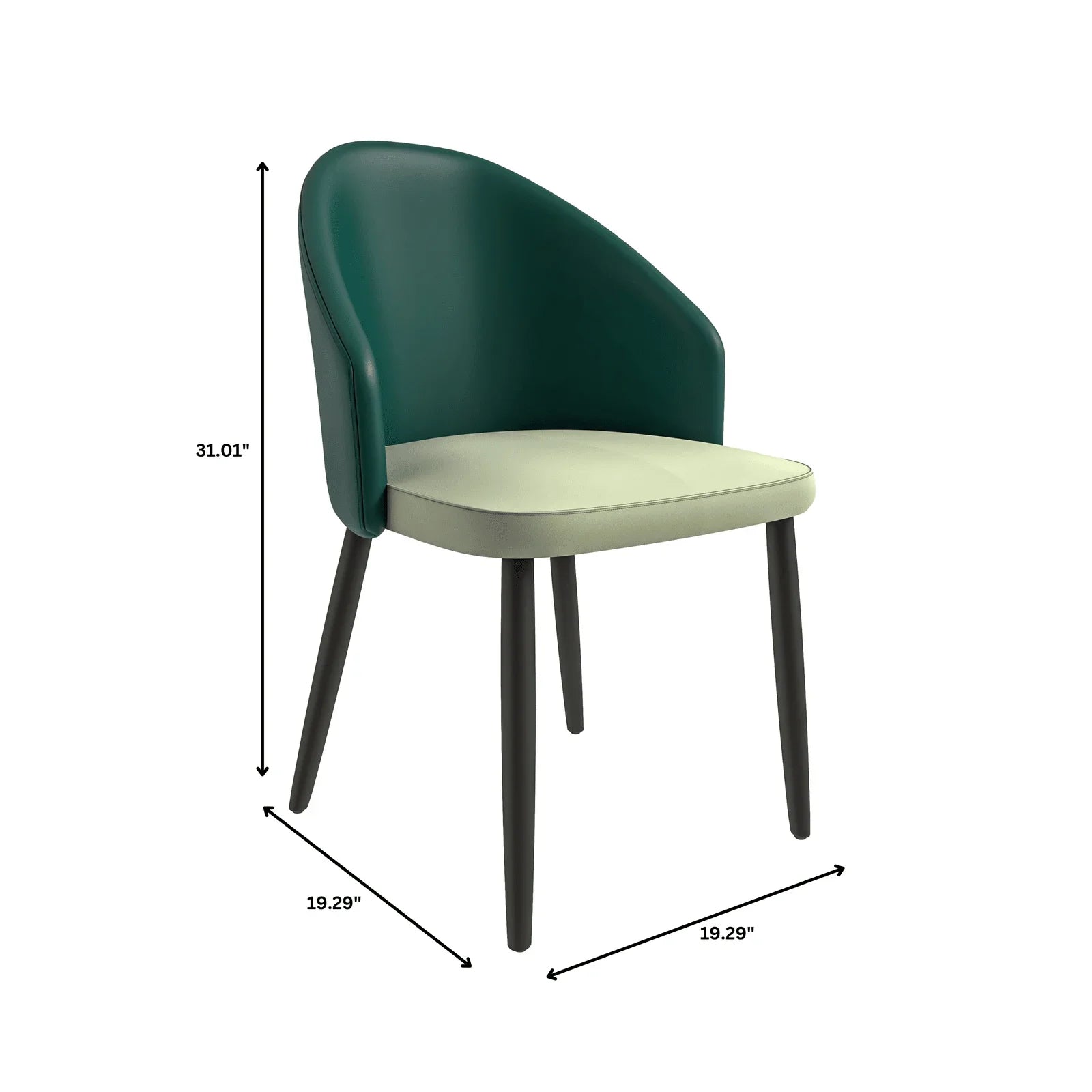 Paradiso Dining Chairs Leather Seat and Curved Back with Oak Wood Legs - Elax Furniture