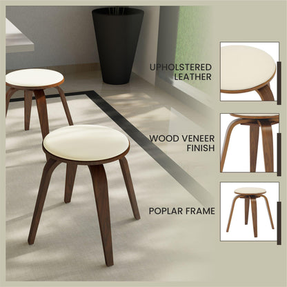 Pelya Mordern Wooden Dining Stool With Walnut Color Frame - Elax Furniture