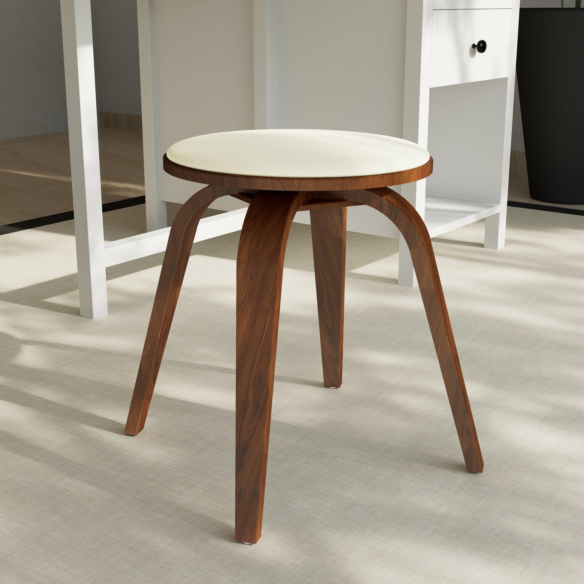 Pelya Mordern Wooden Dining Stool With Walnut Color Frame - Elax Furniture
