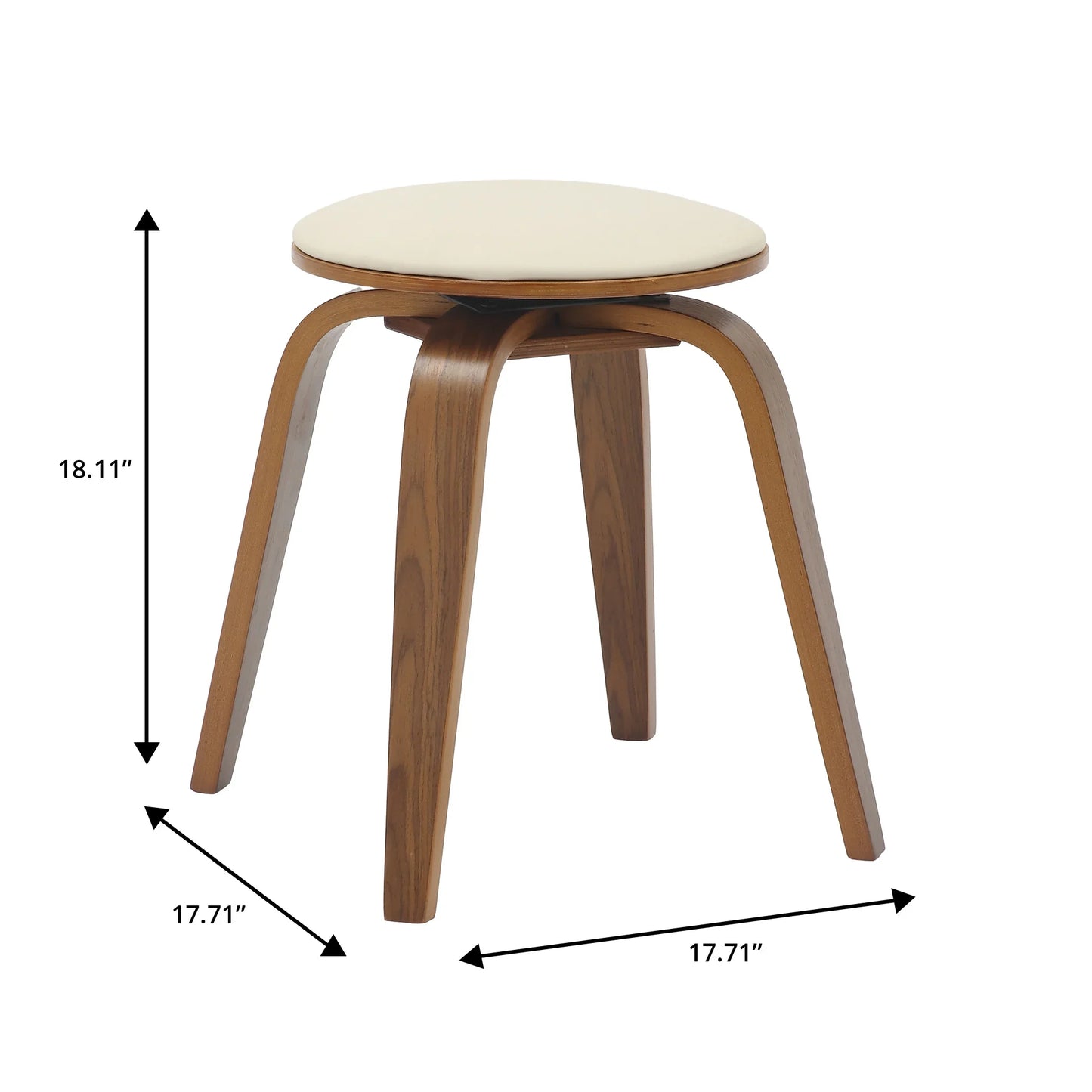 Pelya Mordern Wooden Dining Stool With Walnut Color Frame - Elax Furniture