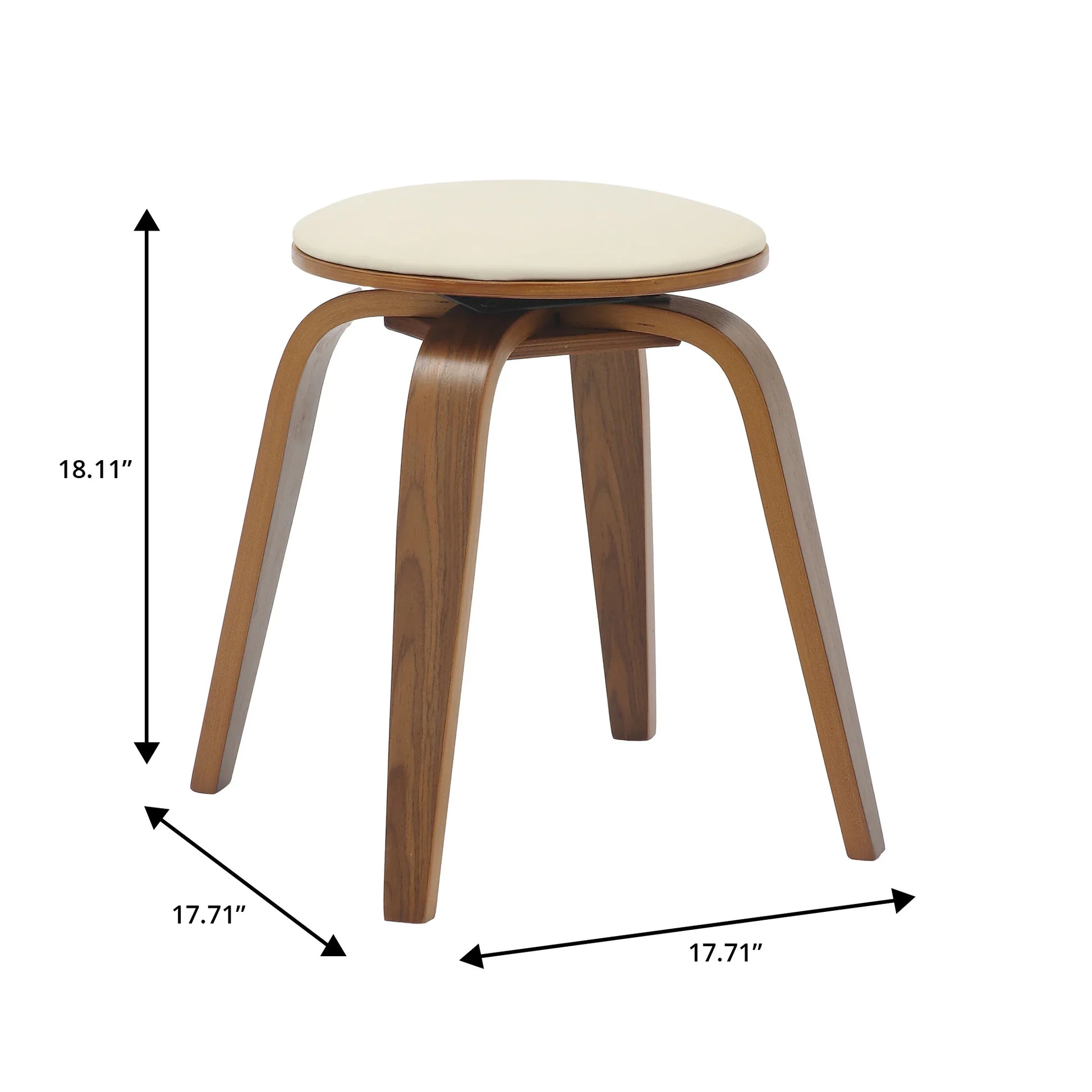 Pelya Mordern Wooden Dining Stool With Walnut Color Frame - Elax Furniture