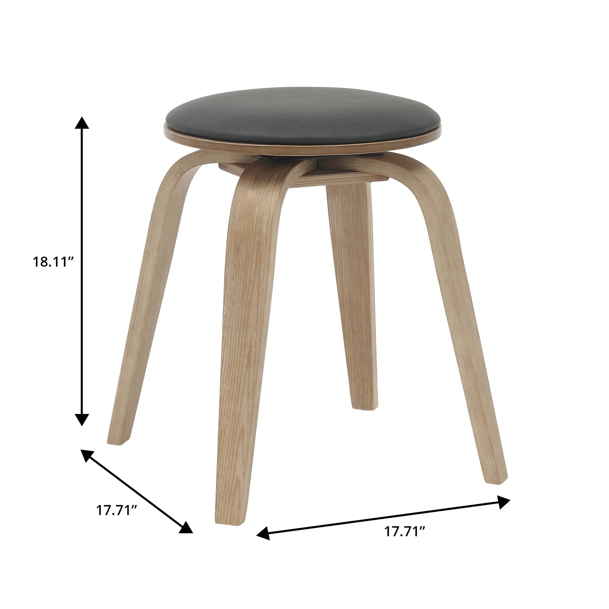 Pelya Mordern Wooden Dining Stool With Walnut Color Frame - Elax Furniture
