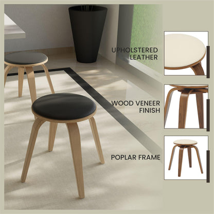Pelya Mordern Wooden Dining Stool With Walnut Color Frame - Elax Furniture