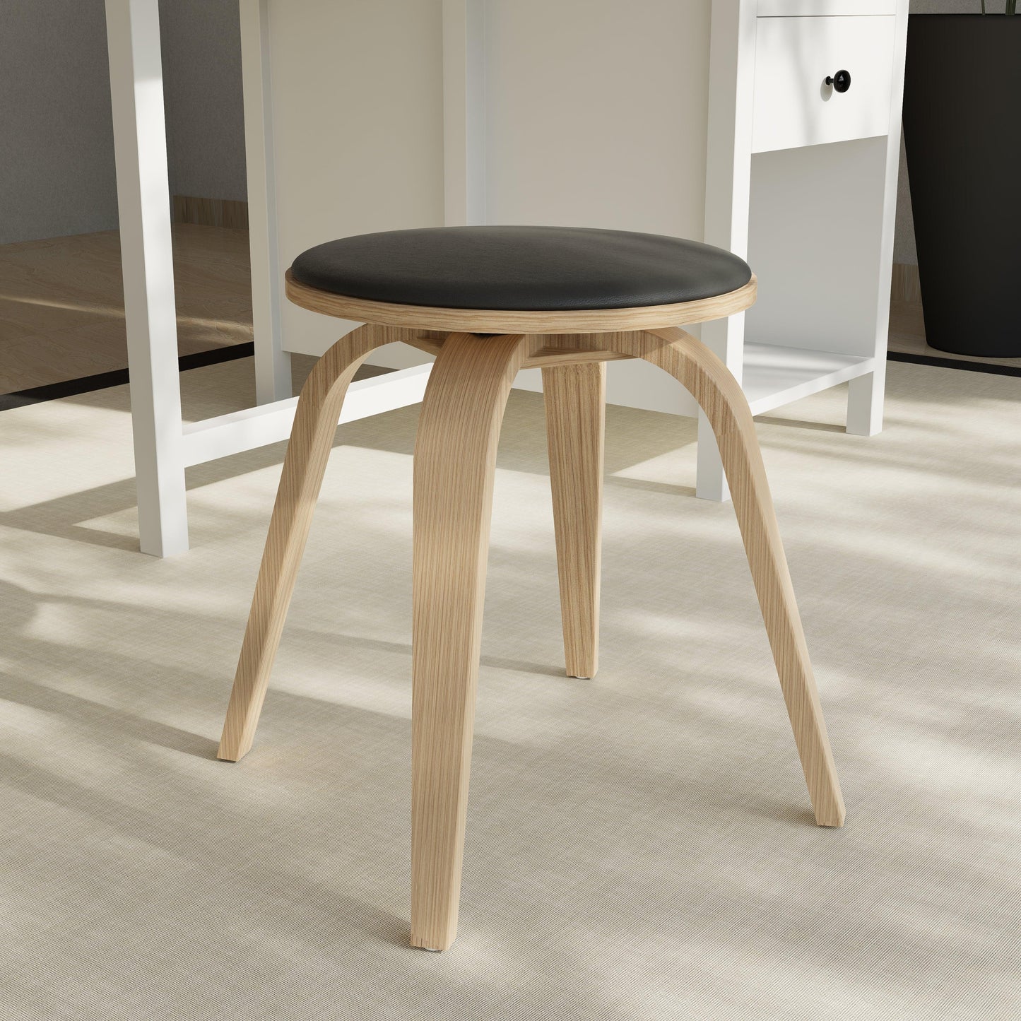 Pelya Mordern Wooden Dining Stool With Walnut Color Frame - Elax Furniture