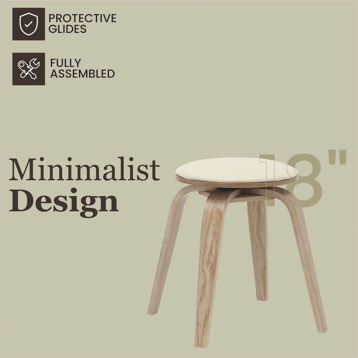 Pelya Mordern Wooden Dining Stool With Walnut Color Frame - Elax Furniture