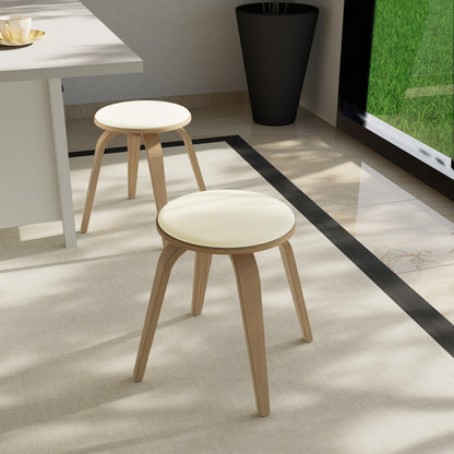 Pelya Mordern Wooden Dining Stool With Walnut Color Frame - Elax Furniture